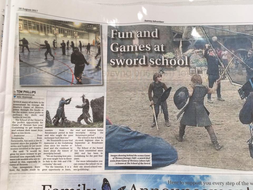 The School Of The Sword Makes Local Newspaper